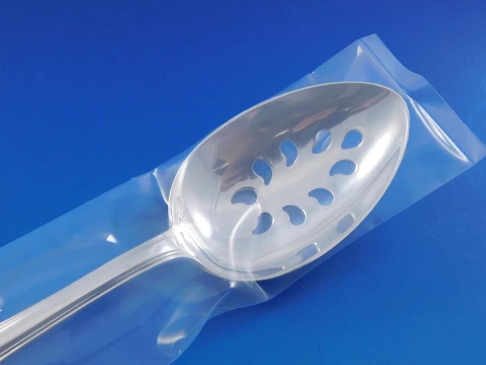 Leonore by Manchester Sterling Silver Serving Spoon Pierced 9-Hole Custom 8 1/8" - Image 4 of 4