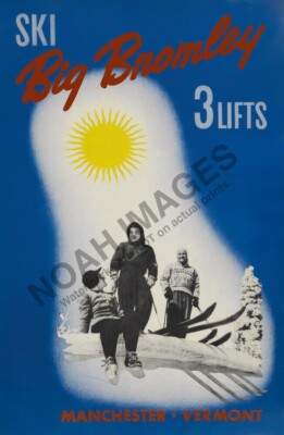 Ski Big Bramley Vermont vintage ski travel poster 16x24