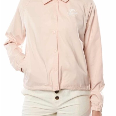 O NEILL NWT Graphic Jacket Women XS/S Pink Snap Lightweight Oneill Wind Rain