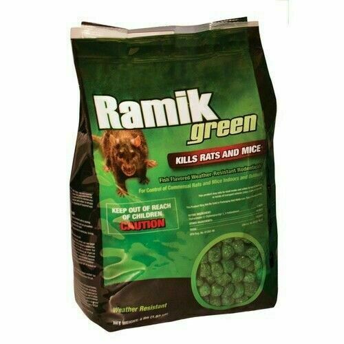 Ramik 116339 Poison Brute 4 Pound Pack Nuggets Green Rat Mouse and