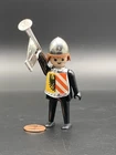 Playmobil Knight - Medieval Figure VTG Klicky Red White Eagle 1977 3446 Trumpet