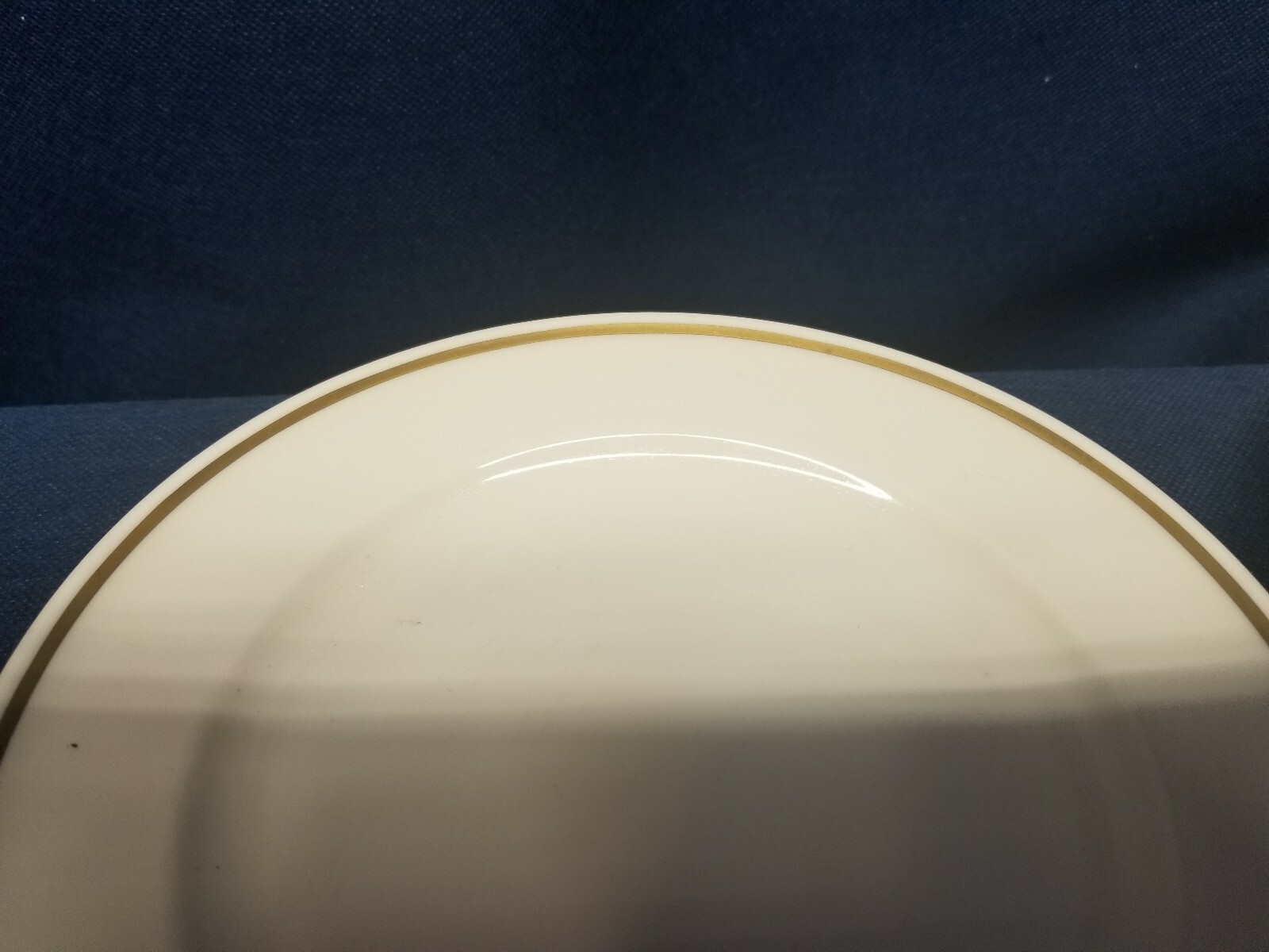 Vintage Mayer China Set/4 Dessert/Salad White Plates Gold Trim