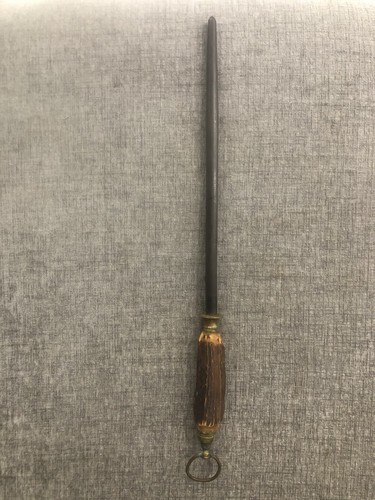 Vintage Antique Forged Steel 12” Sharpening Steel Horn Handle Made In England - Picture 2 of 10