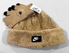 Youth Unisex NIKE Beanie  Texting Gloves Set - Hemp Brown - Size YOUTH OS - NWT