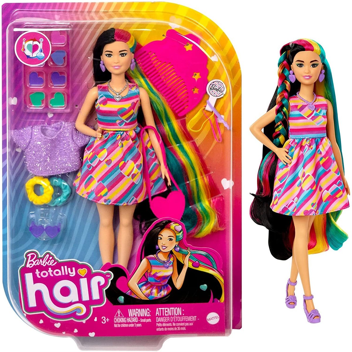 Barbie Totally Hair Heart-Themed Doll 15 play pcs HCM90 *NEW* | eBay