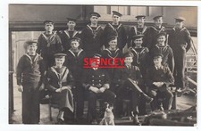 HMS Sailors & Officers c1918 WWI at ILFRACOMBE Hospital OLD real photo POSTCARD