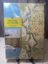 TableTrends Indoor/Outdoor Polyester Tablecloth 60 x 84 Oblong Porto Sage New