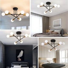 6 Head Retro LED Ceiling Light Hanging Chandeliers Shade Bedroom Kitchen Lamp UK