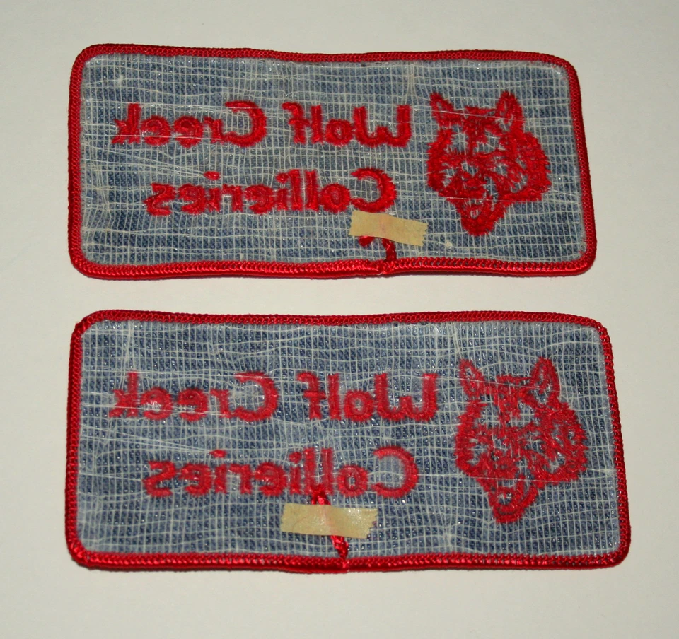 2 Raro AT Massey Wolf Creek Collierries Minas de Carbón Sombrero Parche Nuevo Nuevo de Lote Antiguo Años 70 Foto 2 de 3