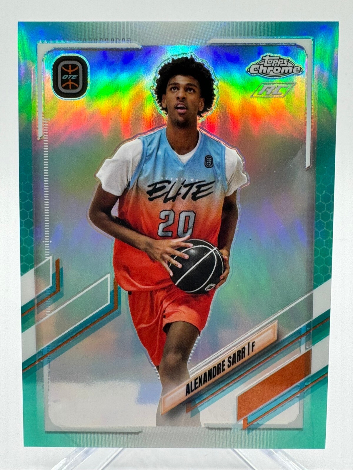2021-22 Topps Chrome OTE Overtime Elite Aqua Refractor /199 Alexandre Sarr #92