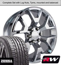 20 X9 Inch Wheels And Tires For Chevy Avalanche Replica 5656 Chrome Rims
