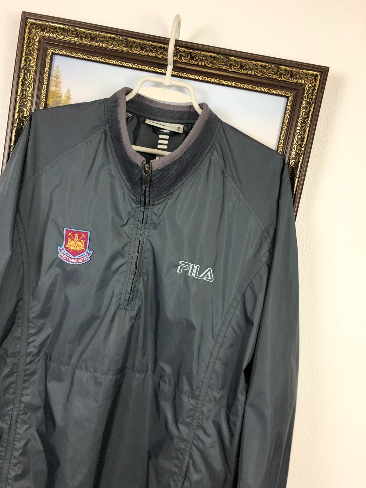 Giacca a vento vintage Fila West Ham United calcio uomo taglia L