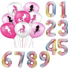 12pcs DISNEY PRINCESS Theme Beauty Baby Lady Party Doll Style Pink White Balloon