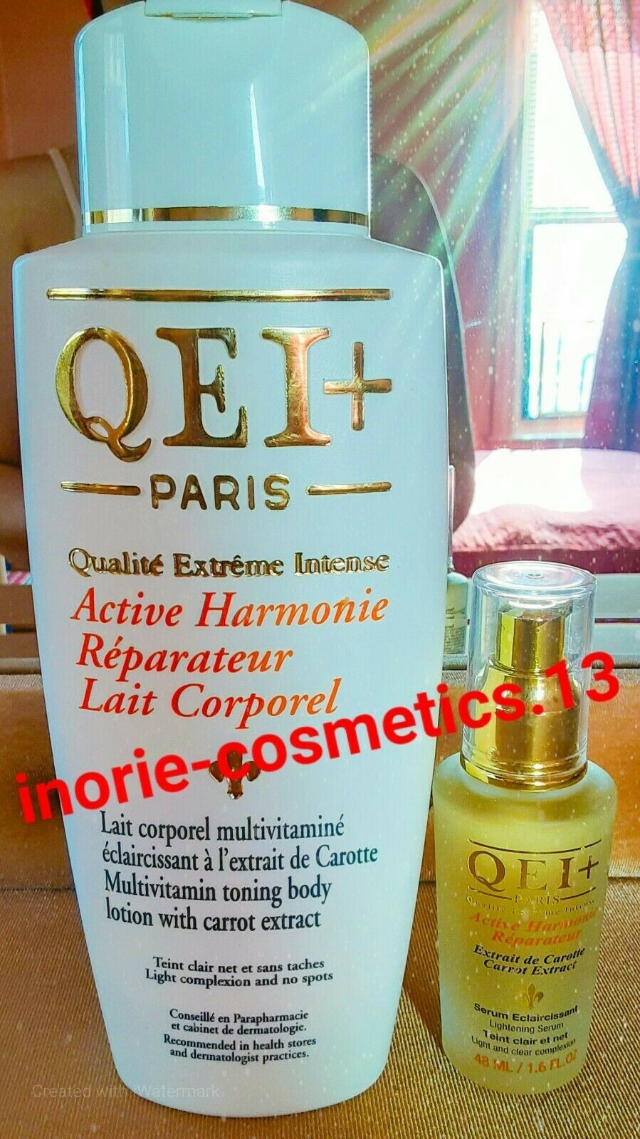 QEI Multi Vitamin Lightening Serum & Body Lotion With Carrot Extract /500 ML