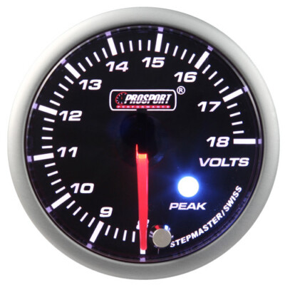 Prosport Voltmeter Anzeige Stepper Motor Peak serie 52mm Grün