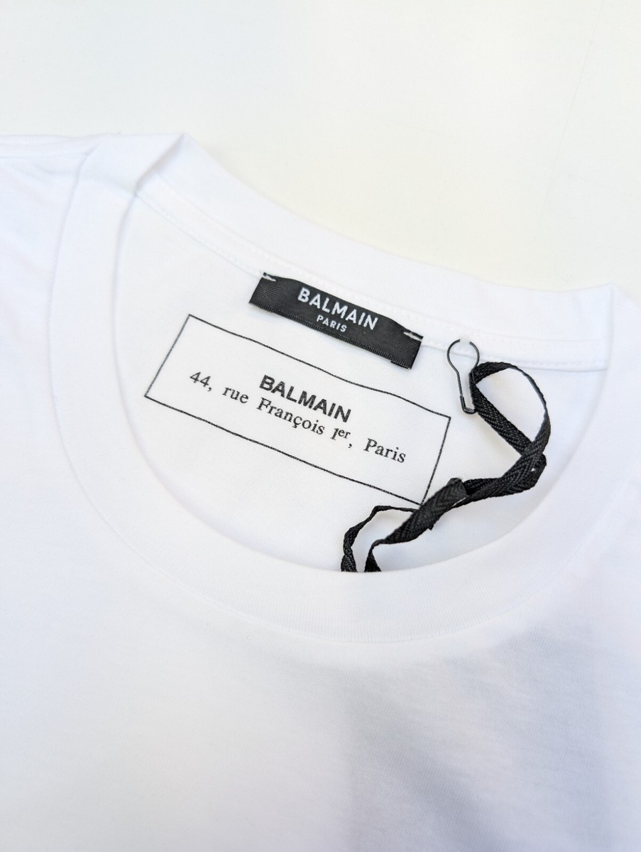 新品未使用　BALMAIN ホワイト Tシャツ サイズ12 NWT BALMAIN LOGO GREY SKY BLUE T-SHIRT SIZE S $595 | eBay
