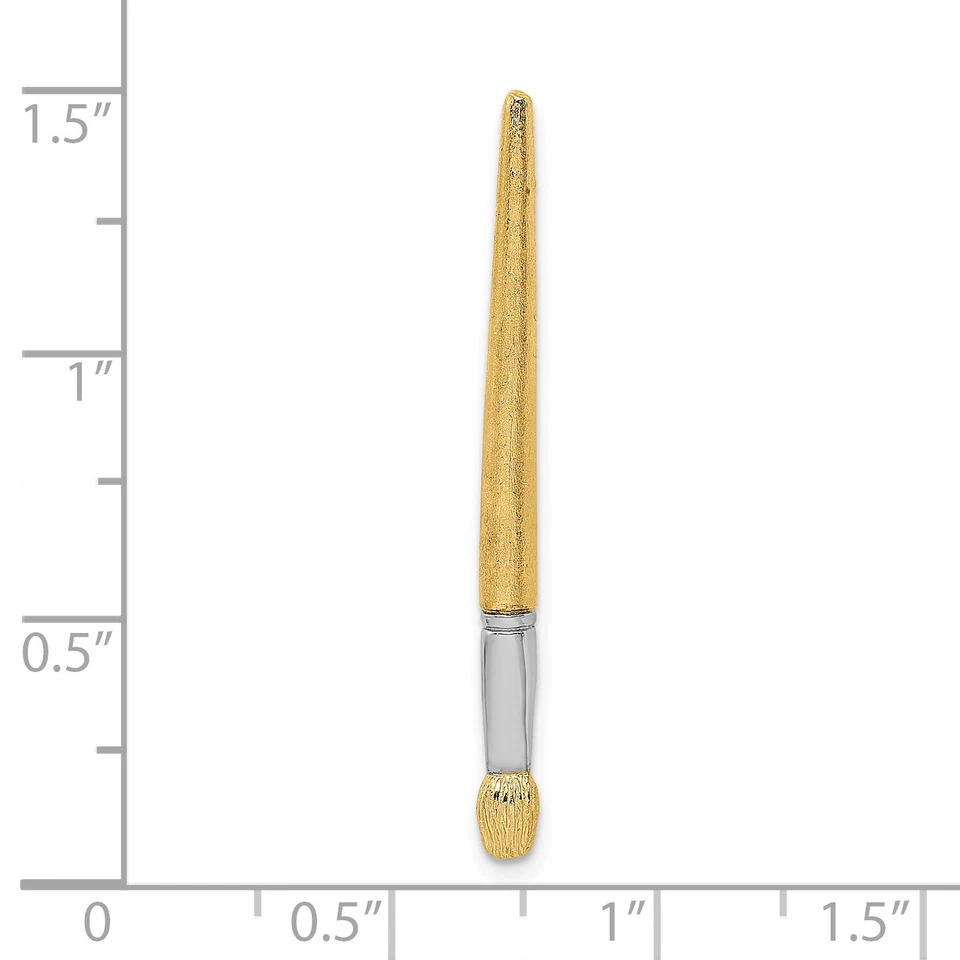 14K and White Rhodium 3-D Oil Paint Brush Charm K9314 Foto 3 de 4