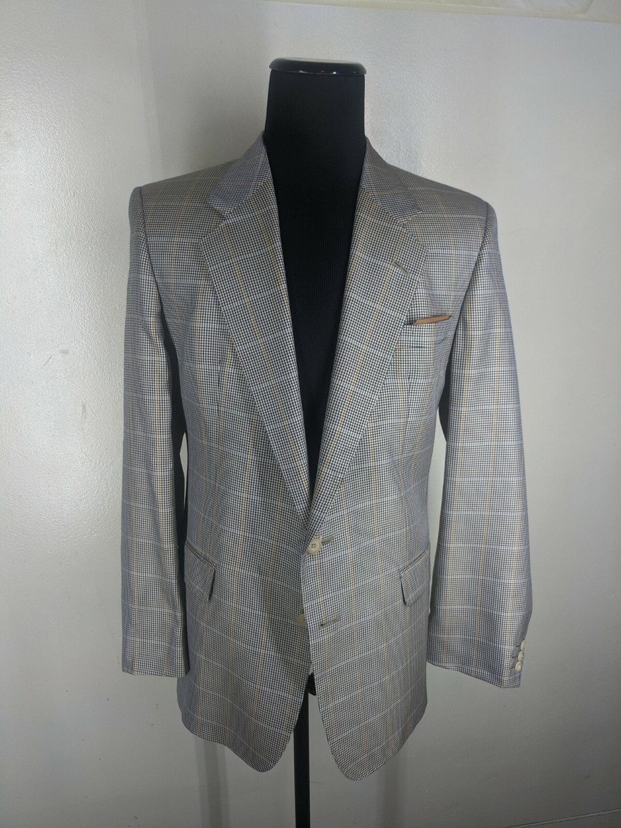 Daks Vintage Made In England Wool Silk Sport Coat Btn Side