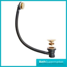 Bathroom Bath Plug Black Pop Up Sink Basin Waste Slotted Brushed Brass 