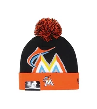 NEW ERA Miami Marlins Black Orange Beanie Men Woven Biggie 2 One Size Cap Hat