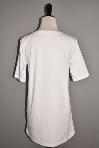 ISAAC MIZRAHI LIVE! NEW $35 Essentials Pima Cotton V-Neck Tulip Hem Top XXS - Picture 2 of 4