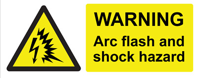 Warnlichtbogen Blitz & Stoßgefahr Gesundheit Sicherheit Schild Aufkleber Decal Notic Warning
