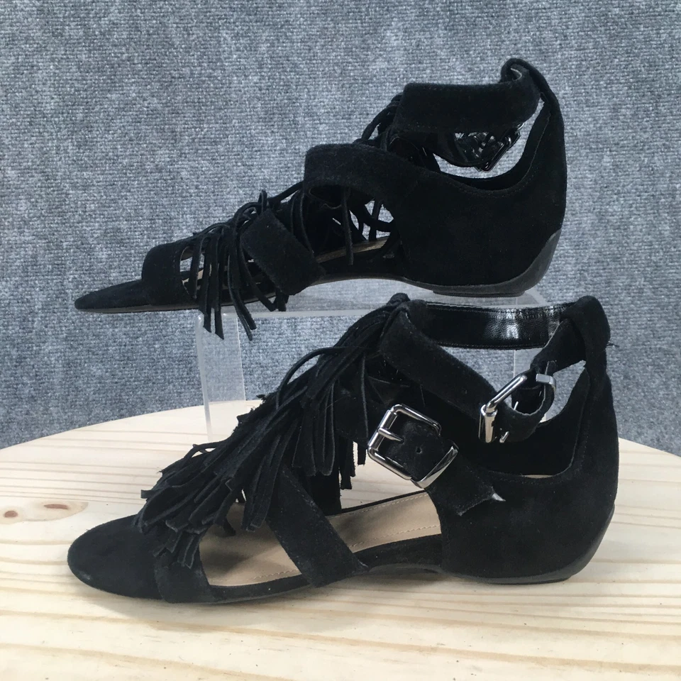 Sandalias Kenneth Cole Reaction para mujer 8 M Audre Struck Gladiator cuero negro Foto 2 de 4