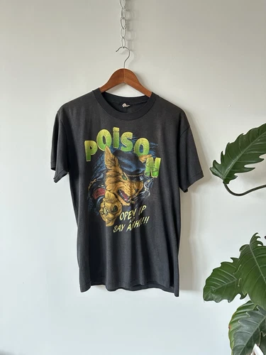Poison "Open Up And Say Ahhh!!!" Vintage Tour Rock Meta 1980s vintage concert t-shirt, vintage, single stitch, B+ condition