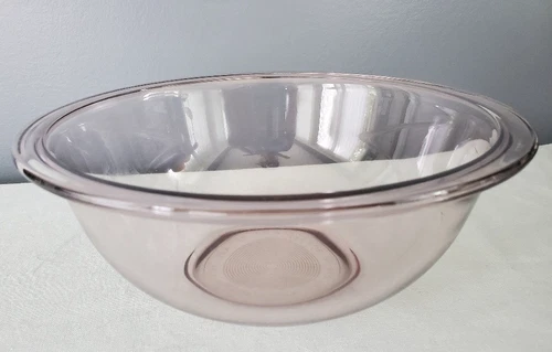 PYREX Light Cranberry Pink Glass Mixing Nesting Bowl No 323 1.5L Made In USA