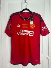 Manchester United 2023/24 Home Shirt Mainoo 37 BNWT L FA Cup Final 2024 Wembley