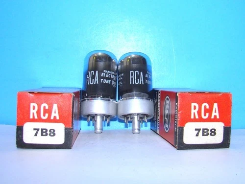 7B8 NOS RCA amplifier vintage electron vacuum tubes 2 valves radio audio tested