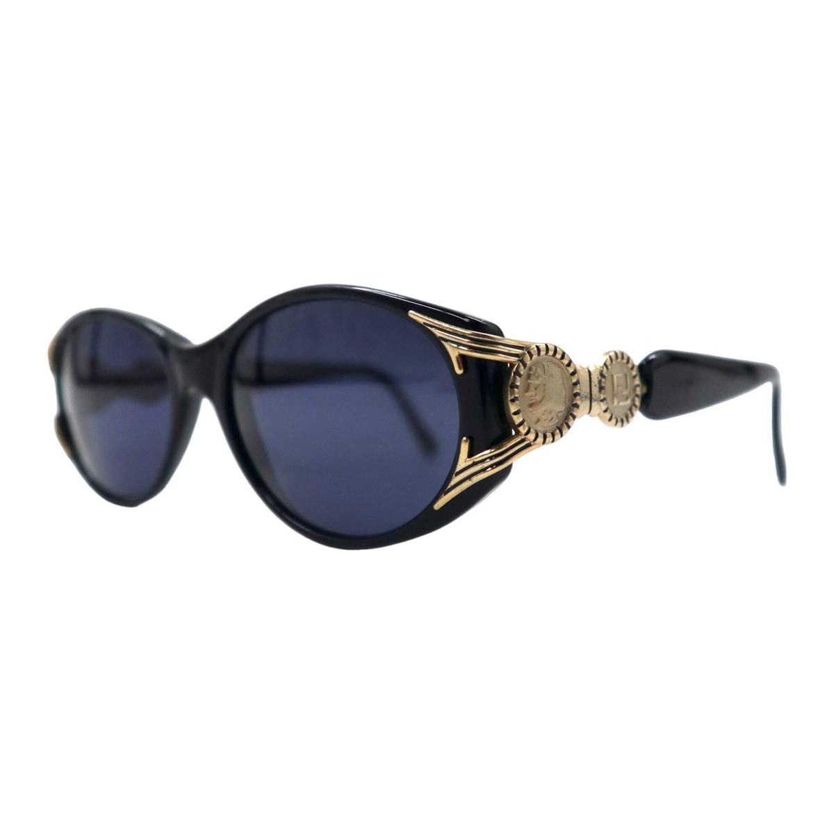 小物 FENDI Vintage Gold logo sunglasses Fendi Vintage Gold Tortoise Logo Sunglasses FS 214