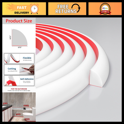 #ad Flexible 3 4 Inch Quarter Round Molding Peel amp; Stick Rubber Floor Trim Self A $53.99