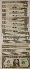  $1 Dollar Bill Lot-  All Serial #s end with 3333- Random Years** 30 Bills