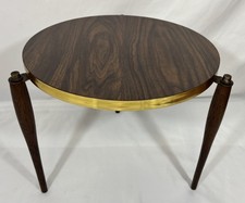 Vintage Mid Century Round Side End Table Laminate Formica Top 3 Leg Plant Stand
