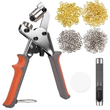 Heavy Duty Grommet Tool Kit with 600 PCS 3/8'' 10MM Grommets and Washers Press