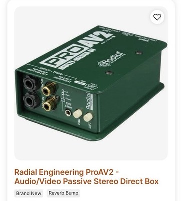 Radial Engineering ProAV2 Stereo Passive Multimedia Direct Box