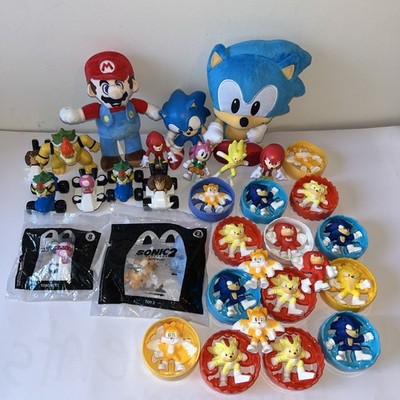 Sonic The Hedgehog And Mario Mixed Lot 2 Plush 2 Unopened Happy Meal Toys