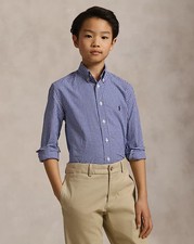 Ralph Lauren RL Poplin Cotton Boys 60 XL 18-20 Blue Button Down Oxford Wedding