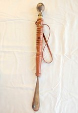 22" Brass Shoe Horn Long Handle Round Designer Antique Brass Handmade India