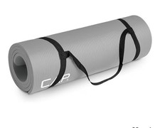 CAP Barbell 1/2-Inch High Density Exercise Yoga Mat with Strap 68"x24", Black