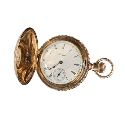 1891 ELGIN Pocket Watch 110 Model 1 Ornate Floral Engraved Gold Filled Hunter 0s