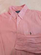 Men's Ralph Lauren Classic Fit Long Sleeve Button Up Shirt Pink 16.5 32/33