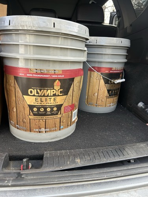 #ad Olympic Elite Exterior Stain 5 Gal American Chestnut semi transparent Deck Stain $169.99