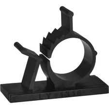 V1 Adhesive Cable Management Clips, 0.5 Inch Adjustable Clamp, Black 25 Pack