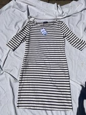 NWTs Saint James Propriano II Navy White Stripe Nautical Dress Sz 40 USA 8