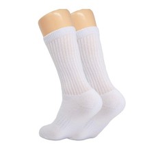 Solid Cotton Cushion Crew Socks for Women and Men