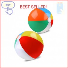 2 Pack Beach Balls, 20 Inch Beach Balls, Rainbow Color Pool Toys Pool Balls for