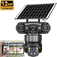 Solar Battery Powered Wireless WiFi Home Security Camera System Outdoor Pan/Tilt