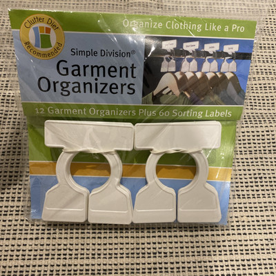 12 Closet Garment Organizers with 60 Bilingual Labels for Easy Sorting New